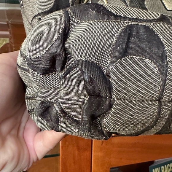 Coach Signature Poppy Tote Bag Purse Black/Gold/Silver G1193-17890 - Picture 8 of 9